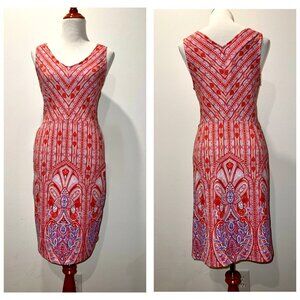 J McLaughlin sz M Catalina Cloth Pink Paisley Dress w Pockets